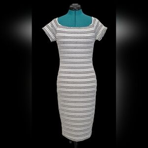 Bisou Bisou Michele Bohbot Black &White Midi Dress